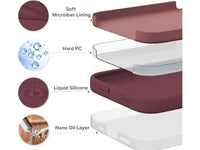 Liquid Silikon Case für Apple iPhone 15 Pro Max in bordeaux von Screenguard