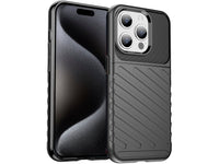 Moderne Design Hülle Cover für das Apple iPhone 15 Pro mit Stripes zum Schutz von Kratzern, Dellen, Display aus TPU Gummi in schwarz von Screenguard