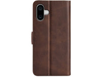 Veganes Flip Case Leder Etui Hülle mit Karten Fächer und Sichtfenster für Apple iPhone 16 in mokka von Screenguard