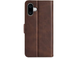 Veganes Flip Case Leder Etui Hülle mit Karten Fächer und Sichtfenster für Apple iPhone 16 in mokka von Screenguard