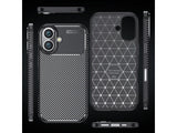 Hochwertig stabile Soft TPU Smartphone Handy Hülle im Carbon Design für Apple iPhone 16 Plus zum Schutz des Display und Gehäuse Cover in schwarz von Screenguard
