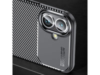 Hochwertig stabile Soft TPU Smartphone Handy Hülle im Carbon Design für Apple iPhone 16 Plus zum Schutz des Display und Gehäuse Cover in schwarz von Screenguard