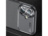 Hochwertig stabile Soft TPU Smartphone Handy Hülle im Carbon Design für Apple iPhone 16 Plus zum Schutz des Display und Gehäuse Cover in schwarz von Screenguard