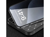 Hochwertig stabile Soft TPU Smartphone Handy Hülle im Carbon Design für Apple iPhone 16 Plus zum Schutz des Display und Gehäuse Cover in schwarz von Screenguard