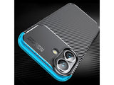 Hochwertig stabile Soft TPU Smartphone Handy Hülle im Carbon Design für Apple iPhone 16 Plus zum Schutz des Display und Gehäuse Cover in schwarz von Screenguard