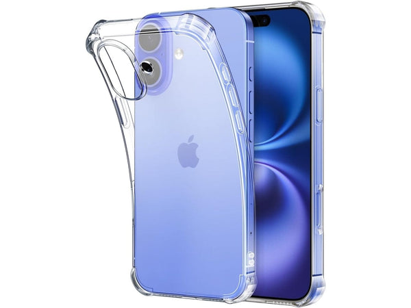 Hoch transparenter TPU Gummi Schutz Handy Hülle Clear Case klar mit verstärkten Schutzecken Bumper für das Apple iPhone 16 Plus Display und Gehäuse in transparent von Screenguard