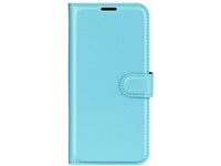 Lederhülle Karten Wallet Ledertasche Etui für Apple iPhone 16 Plus in hellblau von Screenguard