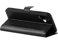 Lederhülle Karten Wallet Ledertasche Etui für Apple iPhone 16 Plus in schwarz von Screenguard