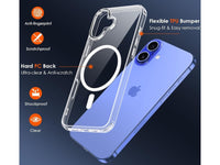 Das Magnetic MagSafe Clear Case von Screenguard schützt Ihr Apple iPhone 16 Plus effektiv vor Schäden bei Sturz oder Stoss. Erhöhter Rahmen rund um das Display und Kamera gegen Kratzer und Dellen. Transparenter Schutz mit Magnetring. Zum Wireless Aufladen mit MagSafe kompatiblen Zubehör.