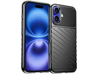 Moderne Design Hülle Cover für das Apple iPhone 16 Plus mit Stripes zum Schutz von Kratzern, Dellen, Display aus TPU Gummi in schwarz von Screenguard