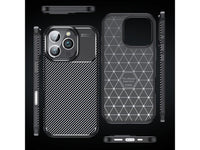 Hochwertig stabile Soft TPU Smartphone Handy Hülle im Carbon Design für Apple iPhone 16 Pro zum Schutz des Display und Gehäuse Cover in schwarz von Screenguard