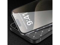 Hochwertig stabile Soft TPU Smartphone Handy Hülle im Carbon Design für Apple iPhone 16 Pro zum Schutz des Display und Gehäuse Cover in schwarz von Screenguard