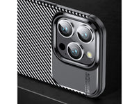 Hochwertig stabile Soft TPU Smartphone Handy Hülle im Carbon Design für Apple iPhone 16 Pro zum Schutz des Display und Gehäuse Cover in schwarz von Screenguard