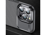 Hochwertig stabile Soft TPU Smartphone Handy Hülle im Carbon Design für Apple iPhone 16 Pro zum Schutz des Display und Gehäuse Cover in schwarz von Screenguard