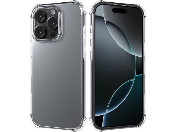 Hoch transparenter TPU Gummi Schutz Handy Hülle Clear Case klar mit verstärkten Schutzecken Bumper für das Apple iPhone 16 Pro Display und Gehäuse in transparent von Screenguard