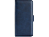 Veganes Flip Case Leder Etui Hülle mit Karten Fächer und Sichtfenster für Apple iPhone 16 Pro in dunkelblau von Screenguard