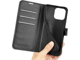 Lederhülle Karten Wallet Ledertasche Etui für Apple iPhone 16 Pro in schwarz von Screenguard