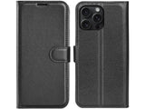 Lederhülle Karten Wallet Ledertasche Etui für Apple iPhone 16 Pro in schwarz von Screenguard