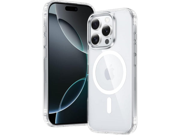 Das Magnetic MagSafe Clear Case von Screenguard schützt Ihr Apple iPhone 16 Pro effektiv vor Schäden bei Sturz oder Stoss. Erhöhter Rahmen rund um das Display und Kamera gegen Kratzer und Dellen. Transparenter Schutz mit Magnetring. Zum Wireless Aufladen mit MagSafe kompatiblen Zubehör.