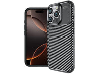 Hochwertig stabile Soft TPU Smartphone Handy Hülle im Carbon Design für Apple iPhone 16 Pro Max zum Schutz des Display und Gehäuse Cover in schwarz von Screenguard
