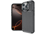 Hochwertig stabile Soft TPU Smartphone Handy Hülle im Carbon Design für Apple iPhone 16 Pro Max zum Schutz des Display und Gehäuse Cover in schwarz von Screenguard