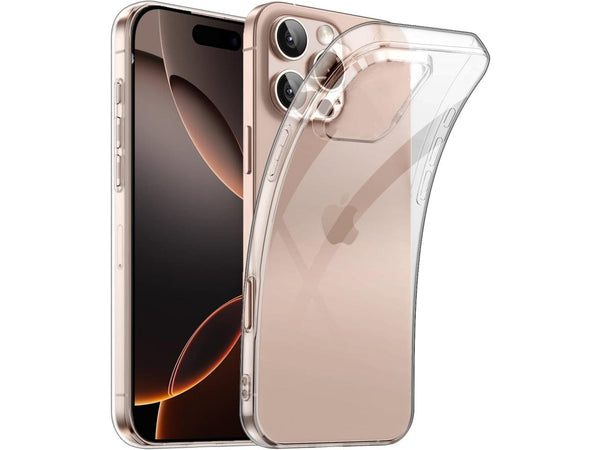 Gummi Hülle für Apple iPhone 16 Pro Max aus flexiblem Soft TPU, kristallklar und transparent von Screenguard