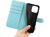 Lederhülle Karten Wallet Ledertasche Etui für Apple iPhone 16 Pro Max in hellblau von Screenguard