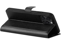Lederhülle Karten Wallet Ledertasche Etui für Apple iPhone 16 Pro Max in schwarz von Screenguard