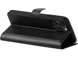 Lederhülle Karten Wallet Ledertasche Etui für Apple iPhone 16 Pro Max in schwarz von Screenguard