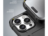 Widerstandsfähige, stabile Outdoor Sport Hülle für das Apple iPhone 16 Pro für Handwerker, Baustelle, Business, äusserst stabil mit erhöhten Rändern und Kanten in schwarz von Screenguard