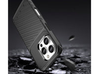 Moderne Design Hülle Cover für das Apple iPhone 16 Pro mit Stripes zum Schutz von Kratzern, Dellen, Display aus TPU Gummi in schwarz von Screenguard