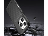 Moderne Design Hülle Cover für das Apple iPhone 16 Pro mit Stripes zum Schutz von Kratzern, Dellen, Display aus TPU Gummi in schwarz von Screenguard