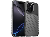 Moderne Design Hülle Cover für das Apple iPhone 16 Pro mit Stripes zum Schutz von Kratzern, Dellen, Display aus TPU Gummi in schwarz von Screenguard