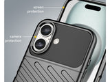 Moderne Design Hülle Cover für das Apple iPhone 16 mit Stripes zum Schutz von Kratzern, Dellen, Display aus TPU Gummi in schwarz von Screenguard