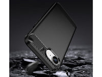 Flexible Handy Schutzhülle mit gebürster Carbon Textur auf der Rückseite für zum Schutz des Apple iPhone 16e  Display und Gehäuse Case in schwarz von Screenguard