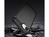 Flexible Handy Schutzhülle mit gebürster Carbon Textur auf der Rückseite für zum Schutz des Apple iPhone 16e  Display und Gehäuse Case in schwarz von Screenguard