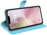 Lederhülle Karten Wallet Ledertasche Etui für Apple iPhone 16e in hellblau von Screenguard