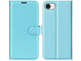 Lederhülle Karten Wallet Ledertasche Etui für Apple iPhone 16e in hellblau von Screenguard