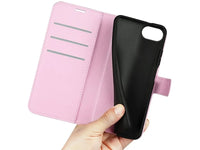 Lederhülle Karten Wallet Ledertasche Etui für Apple iPhone 16e in rosa von Screenguard