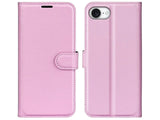 Lederhülle Karten Wallet Ledertasche Etui für Apple iPhone 16e in rosa von Screenguard