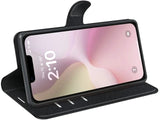 Lederhülle Karten Wallet Ledertasche Etui für Apple iPhone 16e in schwarz von Screenguard
