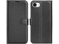 Lederhülle Karten Wallet Ledertasche Etui für Apple iPhone 16e in schwarz von Screenguard