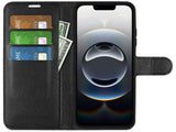 Lederhülle Portemonnaie Karten Ledertasche für Apple iPhone 16e in schwarz von Screenguard