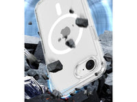 Das Magnetic MagSafe Clear Case von Screenguard schützt Ihr Apple iPhone 16e effektiv vor Schäden bei Sturz oder Stoss. Erhöhter Rahmen rund um das Display und Kamera gegen Kratzer und Dellen. Transparenter Schutz mit Magnetring. Zum Wireless Aufladen mit MagSafe kompatiblen Zubehör.