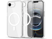 Das Magnetic MagSafe Clear Case von Screenguard schützt Ihr Apple iPhone 16e effektiv vor Schäden bei Sturz oder Stoss. Erhöhter Rahmen rund um das Display und Kamera gegen Kratzer und Dellen. Transparenter Schutz mit Magnetring. Zum Wireless Aufladen mit MagSafe kompatiblen Zubehör.
