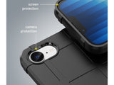 Widerstandsfähige, stabile Outdoor Sport Hülle für das Apple iPhone 16e für Handwerker, Baustelle, Business, äusserst stabil mit erhöhten Rändern und Kanten in schwarz von Screenguard