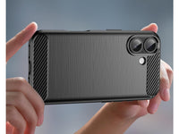 Flexible Handy Schutzhülle mit gebürster Carbon Textur auf der Rückseite für zum Schutz des Apple iPhone 17  Display und Gehäuse Case in schwarz von Screenguard