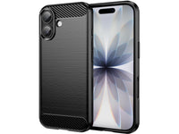 Flexible Handy Schutzhülle mit gebürster Carbon Textur auf der Rückseite für zum Schutz des Apple iPhone 17  Display und Gehäuse Case in schwarz von Screenguard