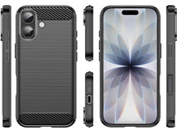 Flexible Handy Schutzhülle mit gebürster Carbon Textur auf der Rückseite für zum Schutz des Apple iPhone 17  Display und Gehäuse Case in schwarz von Screenguard