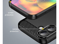 Flexible Handy Schutzhülle mit gebürster Carbon Textur auf der Rückseite für zum Schutz des Apple iPhone 17  Display und Gehäuse Case in schwarz von Screenguard